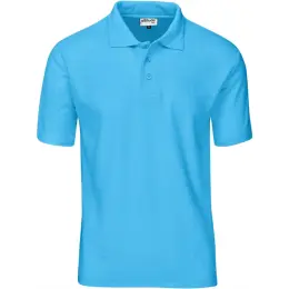Kids Basic Pique Golf Shirt Cyan